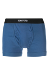Tom Ford Logo-waistband Cotton Boxers In High Blue