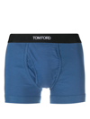 Tom Ford Logo-waistband Cotton Boxers In Blue