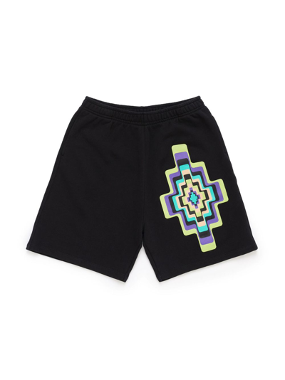 Marcelo Burlon County Of Milan Kids' Optical Cross Printed Shorts In Black