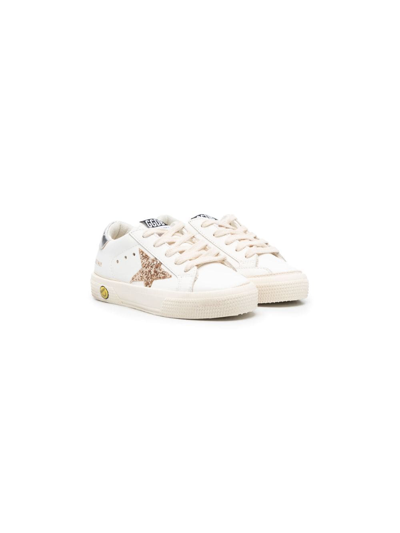 Golden Goose Babies' Star-patch Leather Sneakers In White