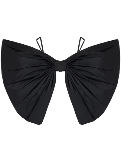 Nina Ricci Oversized-bow Taffeta Top In Black