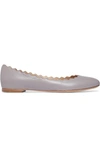 CHLOÉ LAUREN SCALLOPED LEATHER BALLET FLATS