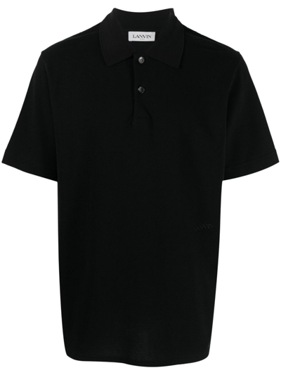 LANVIN LOGO-EMBROIDERED COTTON POLO SHIRT