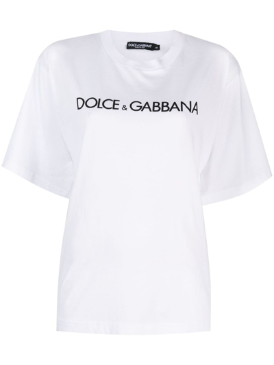 Dolce & Gabbana Logo-print Cotton T-shirt In White