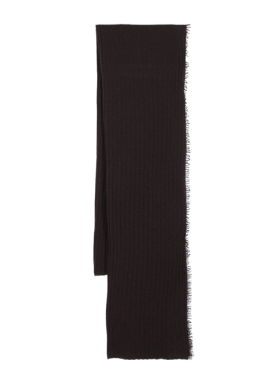 Faliero Sarti Knitted Virgin Wool-cashmere Blend Scarf In Purple