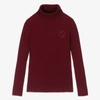 GUCCI RED RIBBED WOOL GG ROLLNECK SWEATER