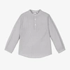 BONPOINT BOYS GREY COTTON STRIPED SHIRT