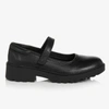 GEOX GIRLS BLACK LEATHER VELCRO SHOES