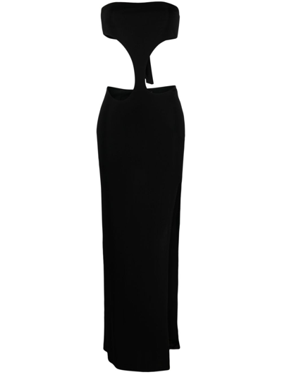 Louisa Ballou Women's Carve Jersey Strapless Maxi Dress In Black