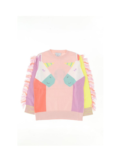 Stella Mccartney Kids Fringe-detail Unicorn Jumper (3-14+ Years) In Multi