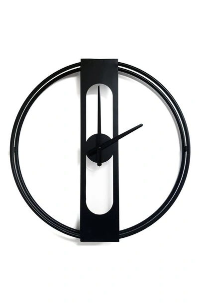 Walplus Minimalist Modern Metal Wall Clock In Black