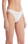 Hanky Panky Movecalm Natural Rise Thong In Pearl/ Marsmallow