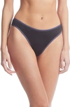 Hanky Panky Movecalm Natural Rise Thong In Black/ Granite