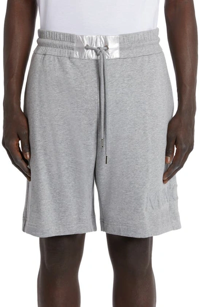 Moncler Cotton-blend Fleece Shorts In Grey