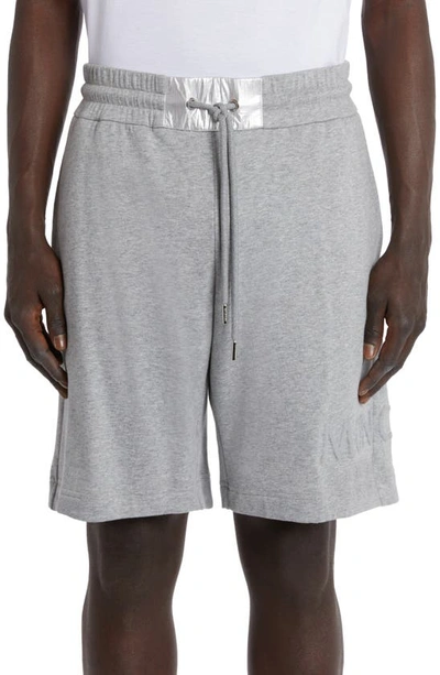 Moncler Cotton-blend Fleece Shorts In Light Grey