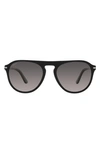 Persol 55mm Polarized Pilot Sunglasses In Black
