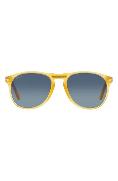 Persol 55mm Polarized Gradient Pilot Sunglasses In Lite Yellow