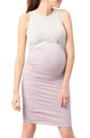 Stowaway Collection Twist Maternity/nursing Dress In Lavender