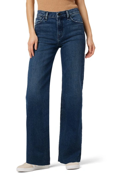 Hudson Rosie Raw Hem High Waist Ankle Wide Leg Jeans In Dover