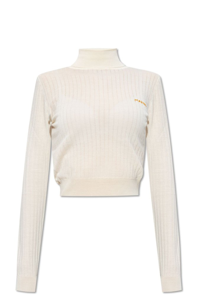 Marni High Neck Long In White