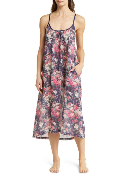 Papinelle Women's Grace Floral Maxi Woven Nightgown In Navy Floral