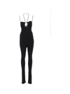 Blumarine Strappy Ribbed-knit Jumpsuit In N0990 Nero