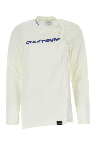 Courrèges Double-layer Asymmetric Jersey In White