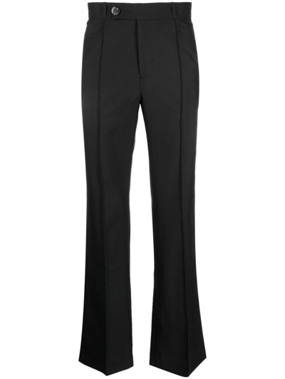 Ernest W. Baker Off-centre Straight-leg Trousers In Black