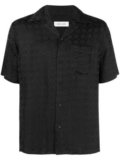 Ernest W Baker Jacquard-pattern Short-sleeve Shirt In Diamond Jacquard