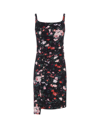 RABANNE PACO RABANNE FLORAL MINI DRESS WITH DRAPING