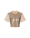 RABANNE PACO RABANNE NUDE TOP IN SHINY MIX-MESH