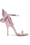 SOPHIA WEBSTER CHIARA EMBROIDERED METALLIC LEATHER SANDALS