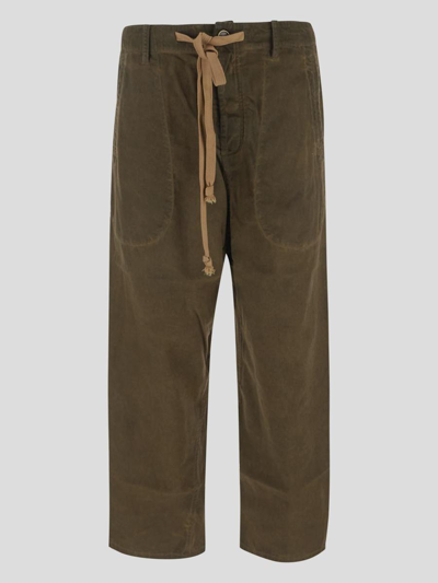 Uma Wang Drawstring-waist Drop-crotch Trousers In Green