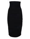 Victoria Beckham Vb Body Ribbed Stretch-knit Midi Skirt In Black