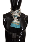 DOLCE & GABBANA DOLCE & GABBANA MULTICOLOR SEASHELLS DG PRINT SILK SHAWL FRINGE MEN'S SCARF