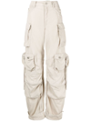 Attico High-waisted Cargo Trousers In Ivory