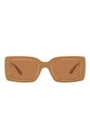 Tory Burch 51mm Rectangular Sunglasses In Tan Check