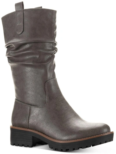 Sun + Stone Nelliee Womens Lug Sole Zipper Mid-calf Boots In Grey