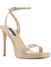 Nine West Women's Zadie Square Toe Stiletto Heel Dress Sandals Women's Shoes In Beige