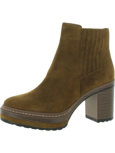 Steve Madden Searches Womens Suede Block Heel Ankle Boots In Brown