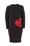 Love Moschino Black Wool Dress In Black