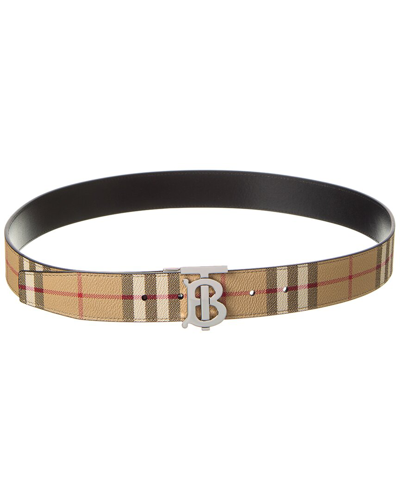 Burberry Monogram Vintage Check E-canvas Belt In Beige