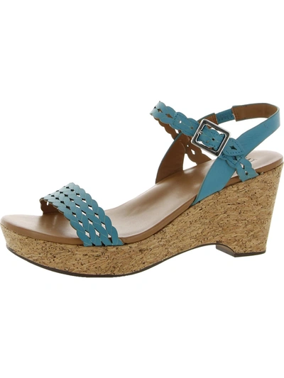 Naturalizer Carlita Womens Leather Ankle Strap Wedge Sandals In Multi