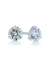 Kwiat Round Brilliant Cut Diamond & Platinum Stud Earrings In White
