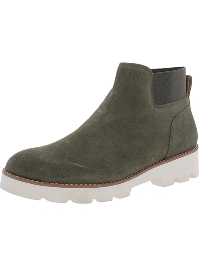 Vionic Brionie Womens Suede Chelsea Boots In Green
