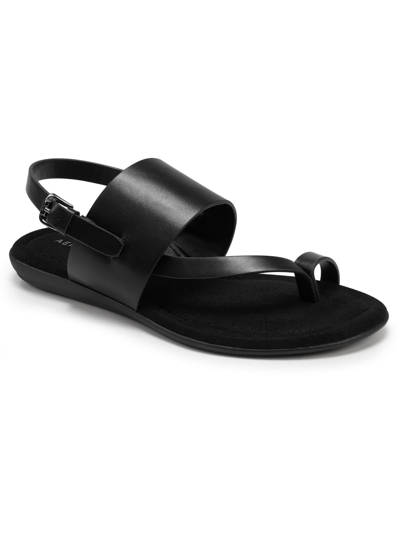 Aerosoles Avea Womens Toe Loop Memory Foam Slingback Sandals In Black