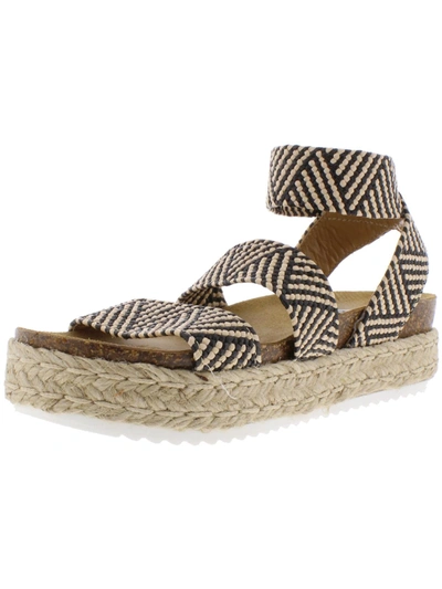 Steve Madden Kimmie Womens Ankle Strap Flatform Espadrilles In Multi