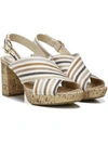 Lifestride Lara Womens Padded Insole Canvas Platform Sandals In White