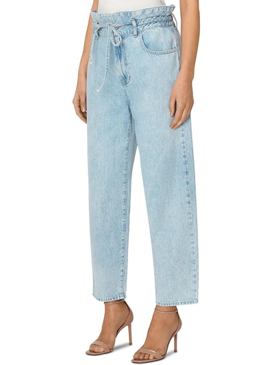 7 For All Mankind Womens Tie Waist High Rise Ankle Jeans In Blue