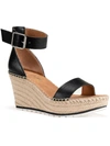 Sun + Stone Sammi  Womens Covered Wedge Ankle Strap Espadrilles In Black
